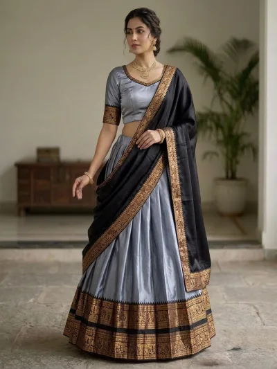 Heritage Narayan Pattu Silk Lehenga with Intricate Zari Weaving Lehenga  Set